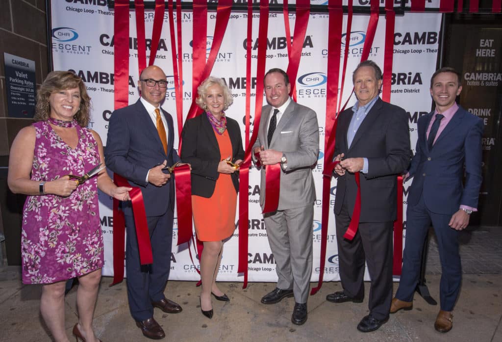 From left to right: Dawn Gallagher - Crescent Hotels and Resorts Chief Sales and Marketing Officer; Steve Stoycos- Managing Director  Real Estate Investments & Capital Development at Choice Hotels International; Janis Cannon- SVP of upscale at Choice Hotels International ; John Murphy- Chairman and CEO of Murphy Development Group; Evan Studer - Crescent Hotels and Resorts Executive Vice President of Operations; Chris Horney- Development Senior Associate, MB Real Estate (Photo: Choice Hotels)